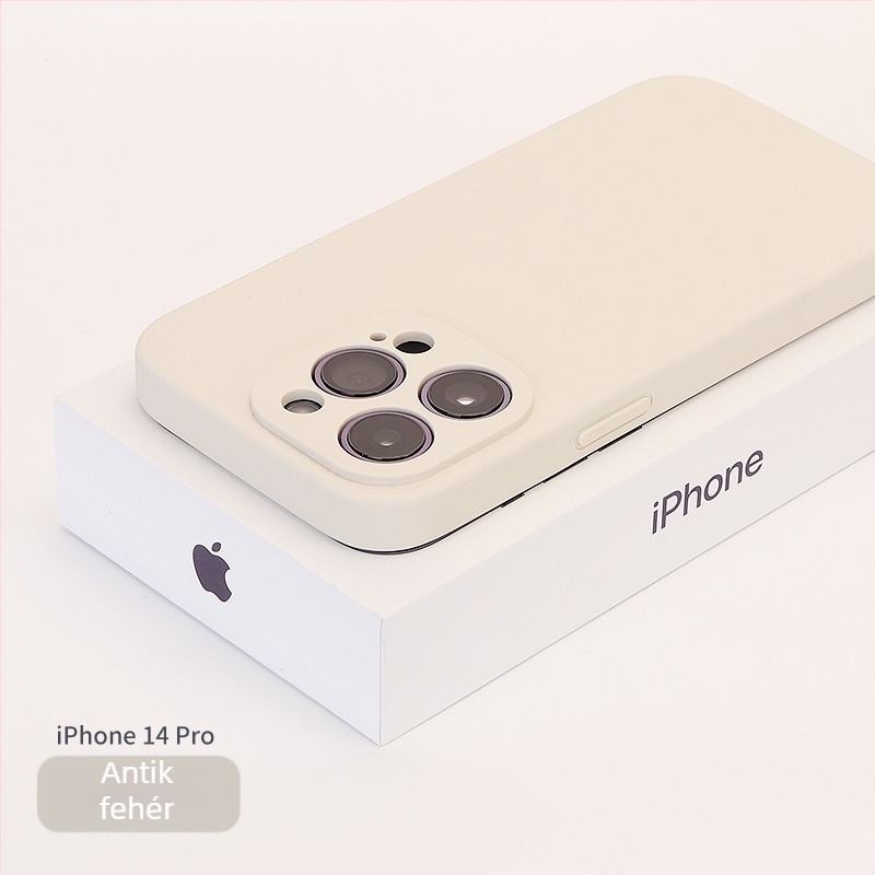 Valódi folyadék-szilíkonból készült tok teljes kameravédővel iPhone 14 Pro Max, iPhone 13 Pro és iPhone 12 modellgekhez — ütésálló