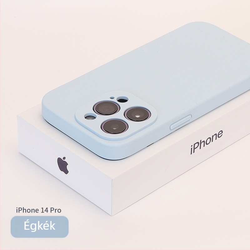 Valódi folyadék-szilíkonból készült tok teljes kameravédővel iPhone 14 Pro Max, iPhone 13 Pro és iPhone 12 modellgekhez — ütésálló