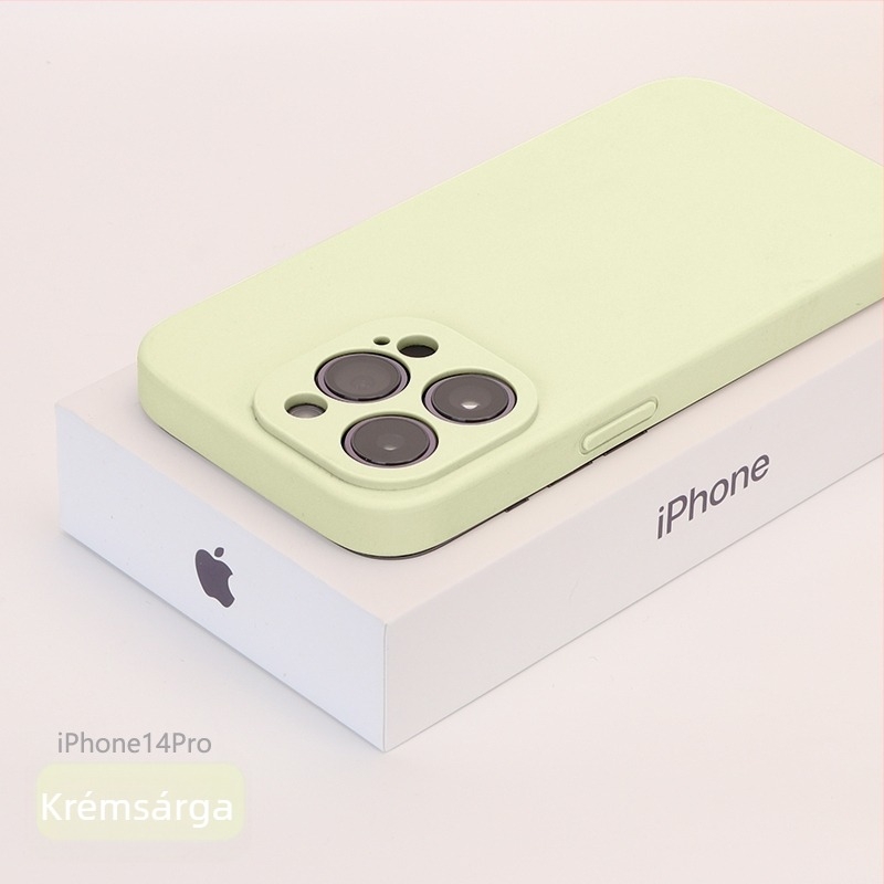 Valódi folyadék-szilíkonból készült tok teljes kameravédővel iPhone 14 Pro Max, iPhone 13 Pro és iPhone 12 modellgekhez — ütésálló