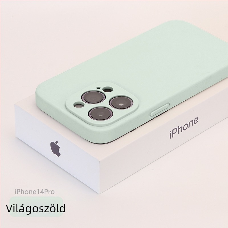 Valódi folyadék-szilíkonból készült tok teljes kameravédővel iPhone 14 Pro Max, iPhone 13 Pro és iPhone 12 modellgekhez — ütésálló