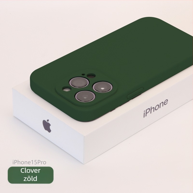 Valódi folyadék-szilíkonból készült tok teljes kameravédővel iPhone 14 Pro Max, iPhone 13 Pro és iPhone 12 modellgekhez — ütésálló