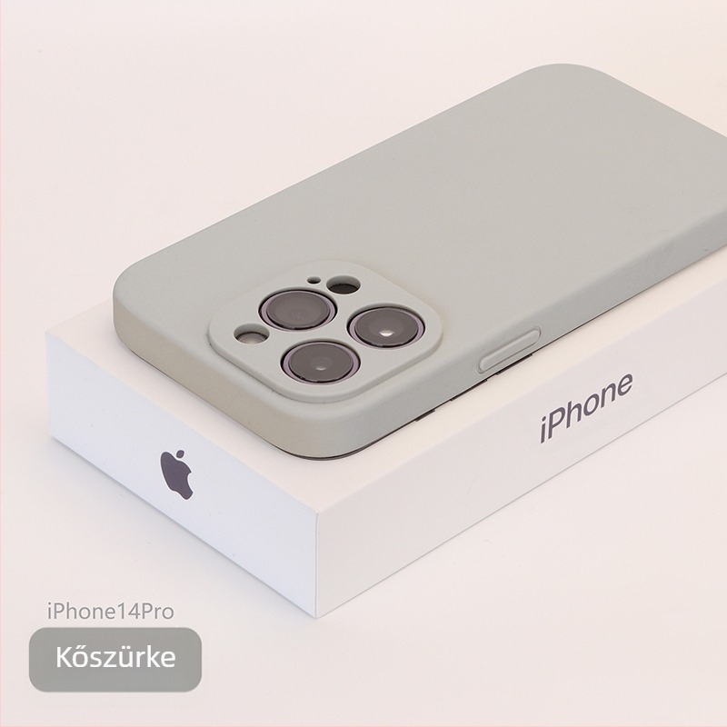 Valódi folyadék-szilíkonból készült tok teljes kameravédővel iPhone 14 Pro Max, iPhone 13 Pro és iPhone 12 modellgekhez — ütésálló