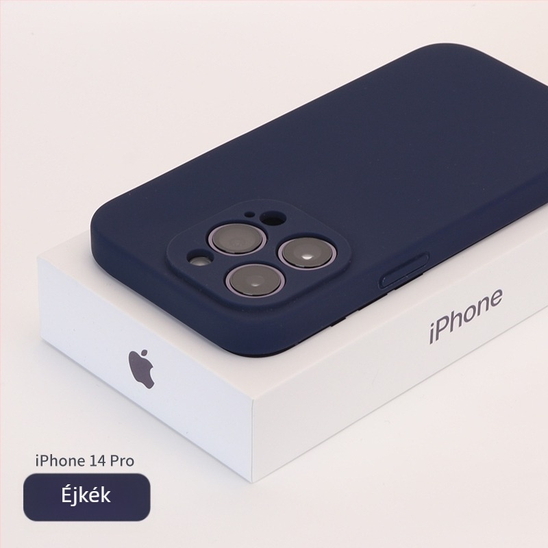 Valódi folyadék-szilíkonból készült tok teljes kameravédővel iPhone 14 Pro Max, iPhone 13 Pro és iPhone 12 modellgekhez — ütésálló