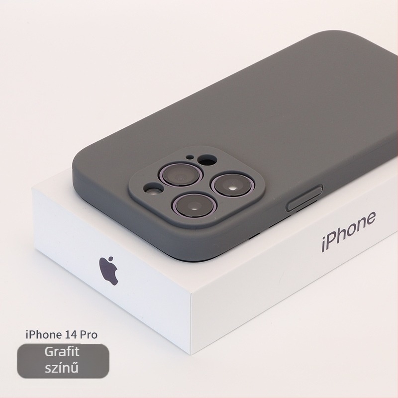 Valódi folyadék-szilíkonból készült tok teljes kameravédővel iPhone 14 Pro Max, iPhone 13 Pro és iPhone 12 modellgekhez — ütésálló