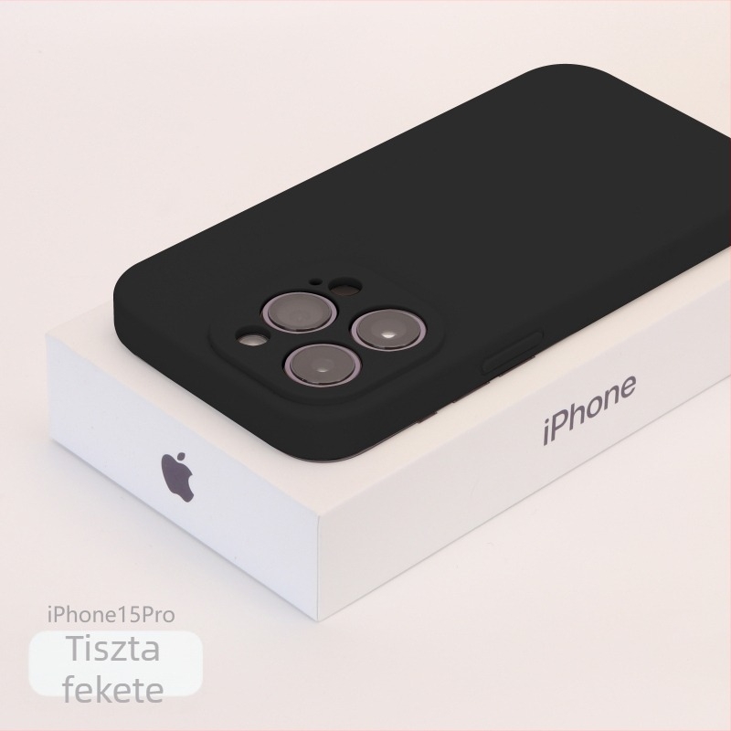 Valódi folyadék-szilíkonból készült tok teljes kameravédővel iPhone 14 Pro Max, iPhone 13 Pro és iPhone 12 modellgekhez — ütésálló