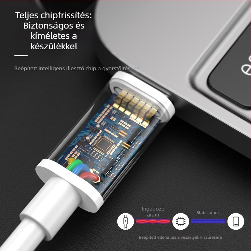 iPhone 15-höz USB-C gyors töltőkábel, USB-C-től USB-C-ig, 1–2 m, Type-C adatkábel