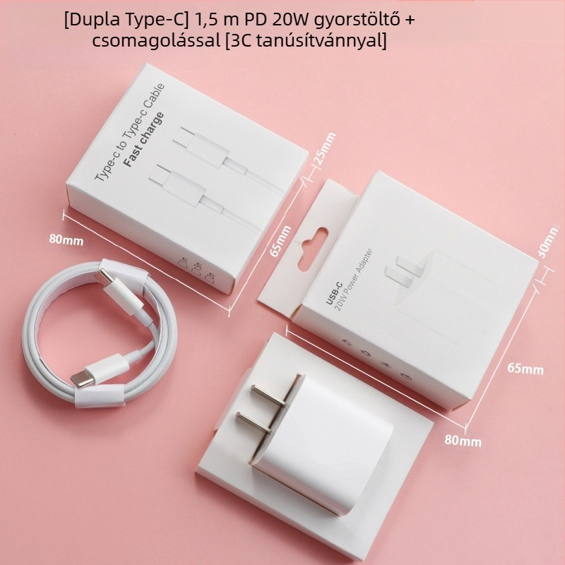 iPhone 15-höz USB-C gyors töltőkábel, USB-C-től USB-C-ig, 1–2 m, Type-C adatkábel