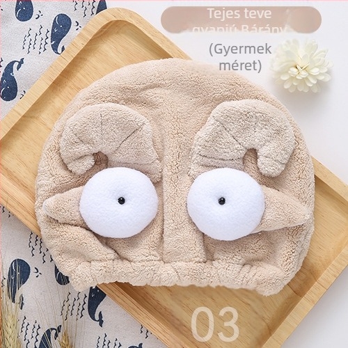 Gyermekeknek szóló hajszárítókupa korall fleece-ből, puha nedvszívó sapka aranyos bárány/angyal mintával, hímzett; Anyag: szuperfin rostok; Fő összetevő: poliészter rost; Szálak: 10; Testreszabható: igen; Súly: 50–79 g