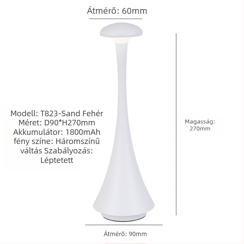 Hangulatvilágító éjjellámpa fém tartóval, modern minimalista stílus, modell T823, feszültség ≤36V