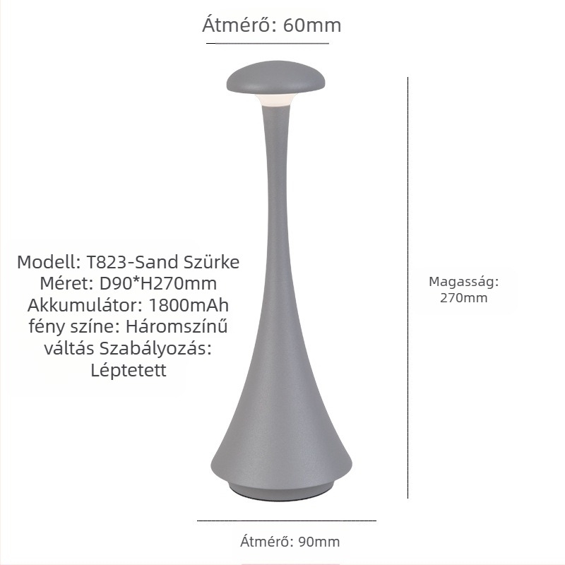 Hangulatvilágító éjjellámpa fém tartóval, modern minimalista stílus, modell T823, feszültség ≤36V
