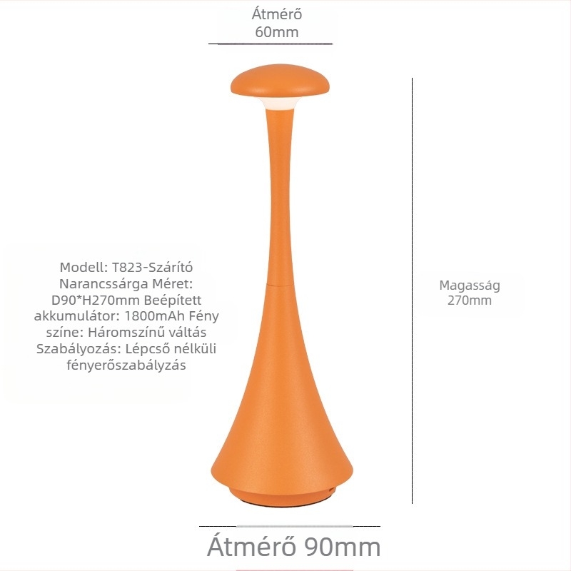 Hangulatvilágító éjjellámpa fém tartóval, modern minimalista stílus, modell T823, feszültség ≤36V