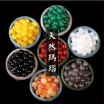 Achát gyöngyök, laza gyöngyök, perlizált felületkezelés, nemes mintázat, Henan eredet