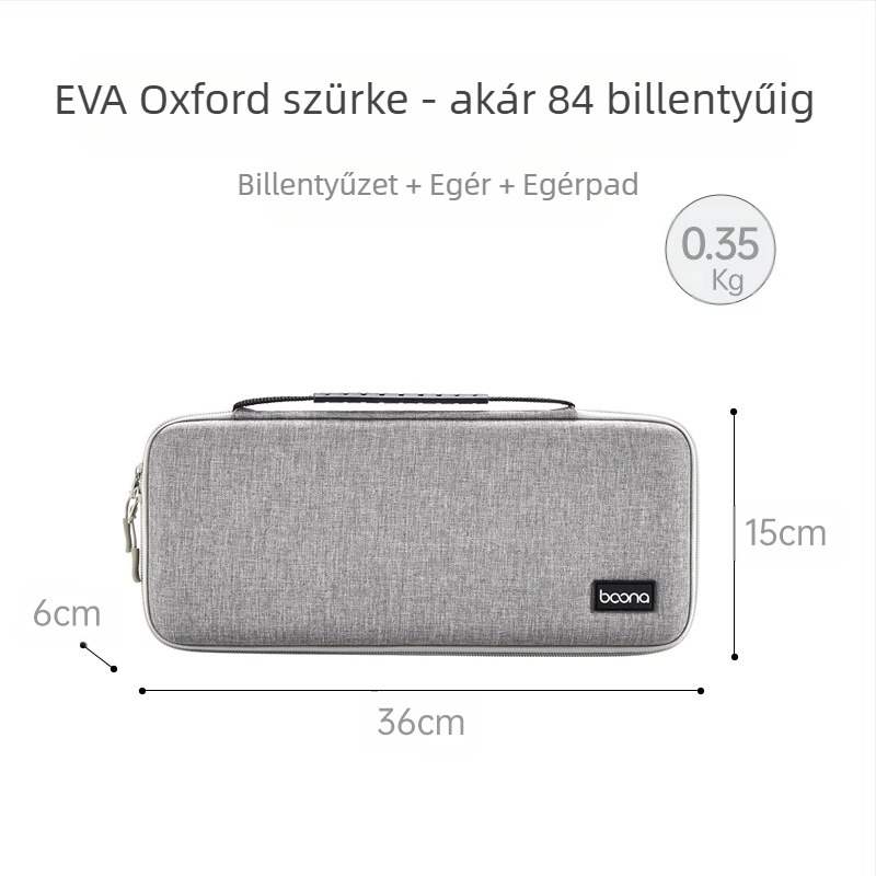 EVA anyagú egér- és billentyűzet-tároló táska ütéscsillapító védelemmel, BN-F039, teherbírás 3 kg, varrott kivitelezés
