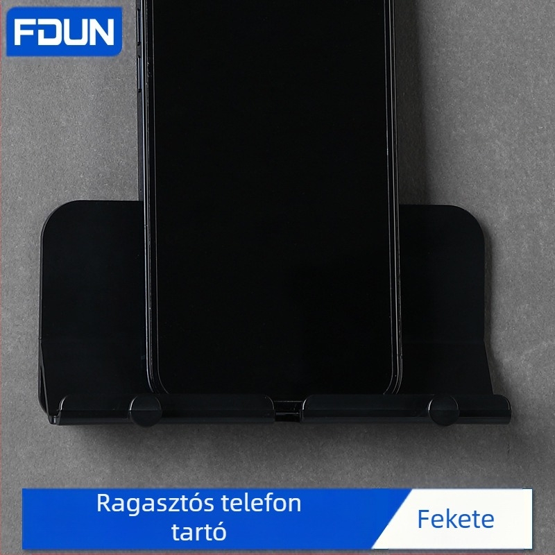 FDUN F-Y20 falra szerelhető telefontartó töltéssel, műanyag, univerzális stílus, testreszabás nem támogatott