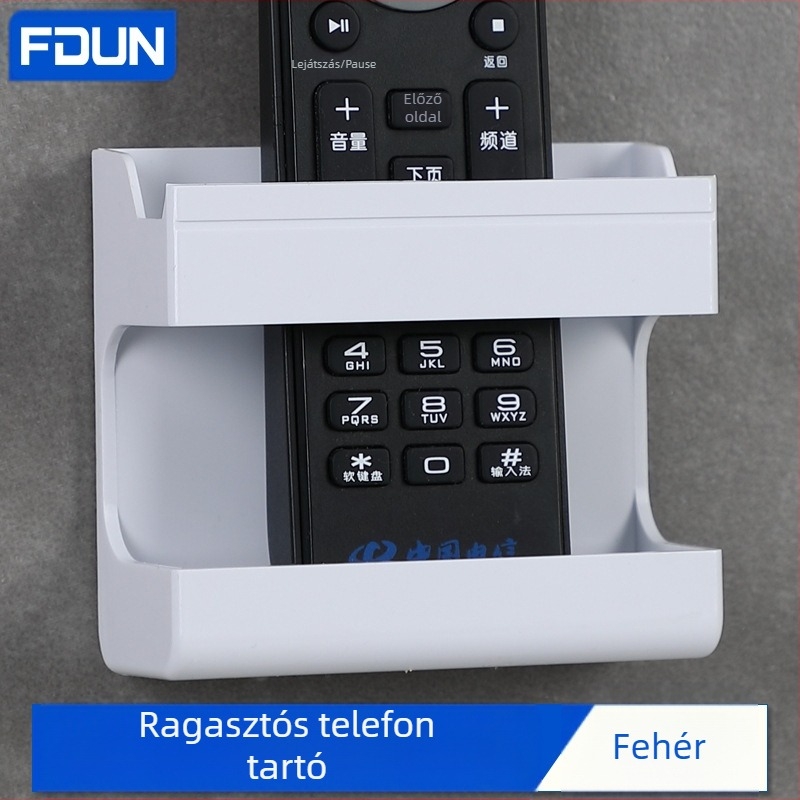 FDUN F-Y20 falra szerelhető telefontartó töltéssel, műanyag, univerzális stílus, testreszabás nem támogatott