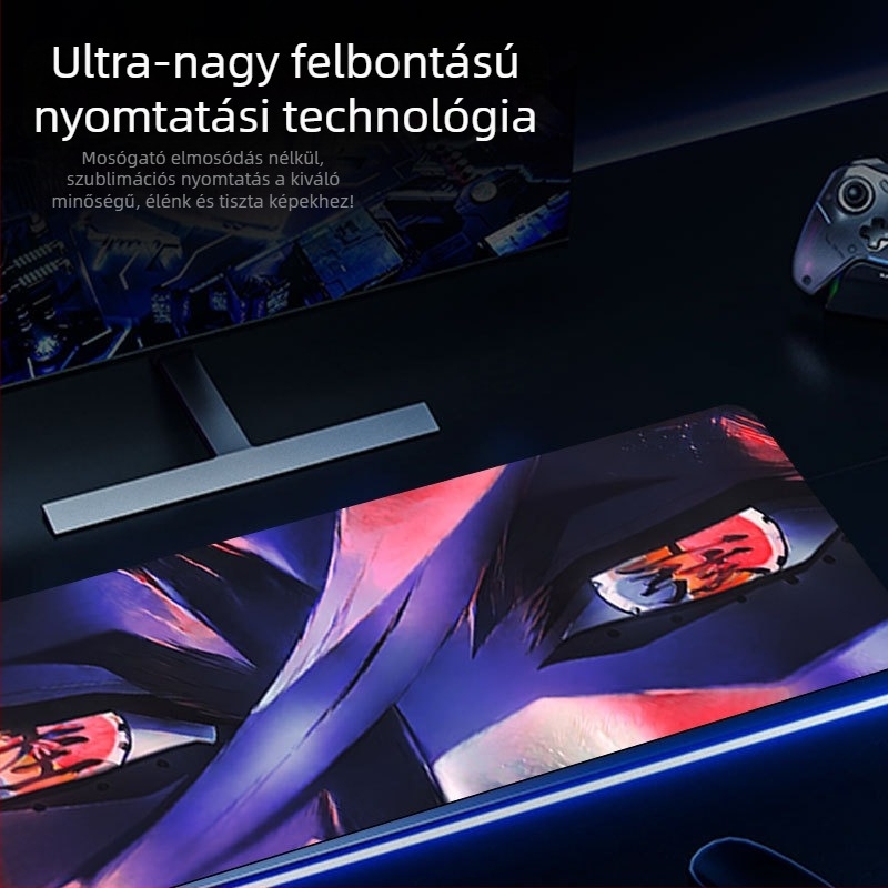 Nagy egérpad – csúszásmentes, természetes gumi alapanyagú, egyoldalas, hőtranszfer nyomtatás, Miyazaki-stílusú animáció
