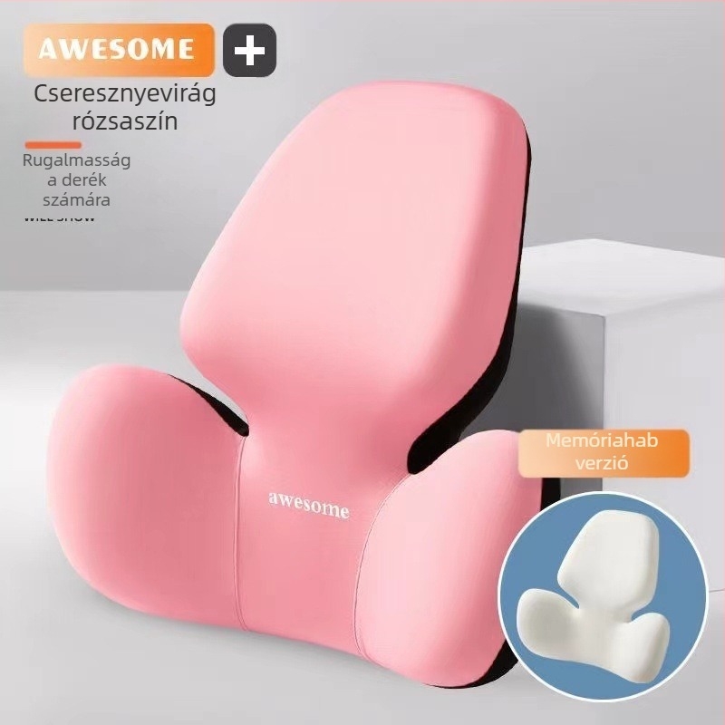 Autófej- és ágyéktámasz párna – memóriahab töltet, külső anyag: szintetikus rost, alfanumerikus mintázat, egész éves használatra