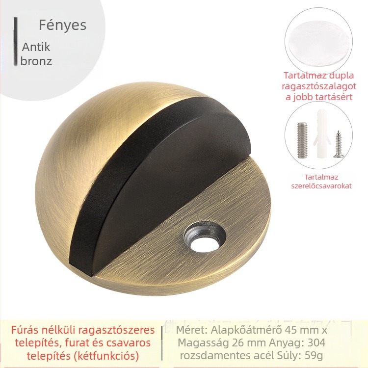 Topnike TNMX212 Ajtó Stopper — rozsdamentes acél, padlóra szerelhető, modern minimalist stílus