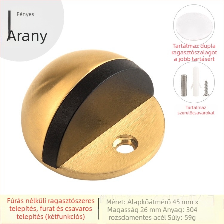 Topnike TNMX212 Ajtó Stopper — rozsdamentes acél, padlóra szerelhető, modern minimalist stílus