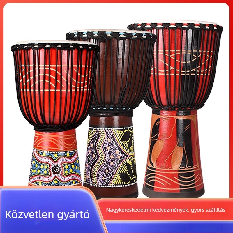 TMAX kézi dob, cseresznyefából, modell 0002132, kartoncsomagolás.