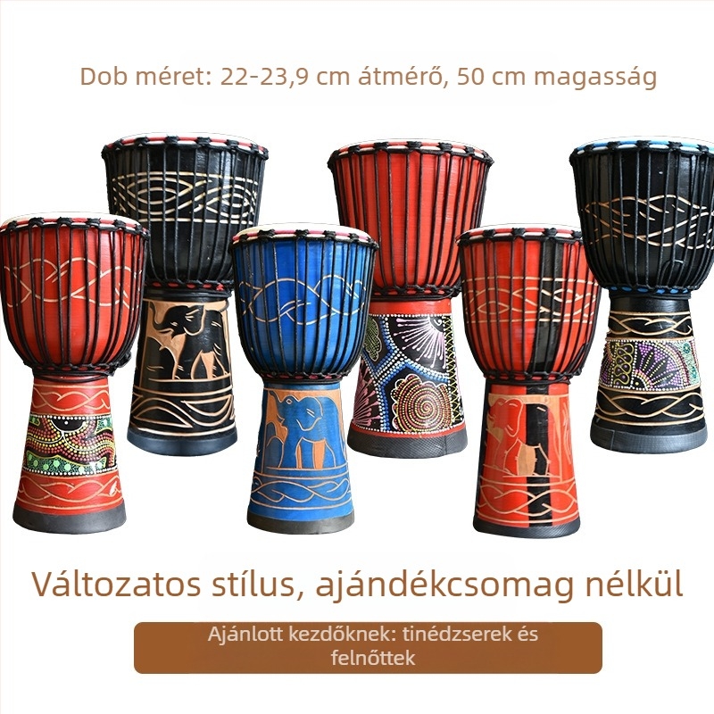 TMAX kézi dob, cseresznyefából, modell 0002132, kartoncsomagolás.