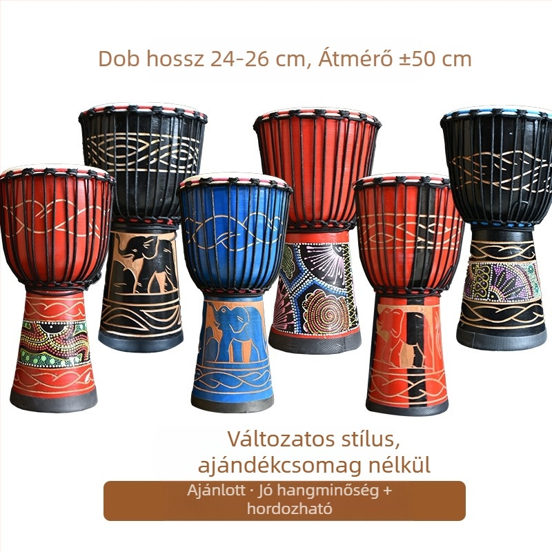 TMAX kézi dob, cseresznyefából, modell 0002132, kartoncsomagolás.