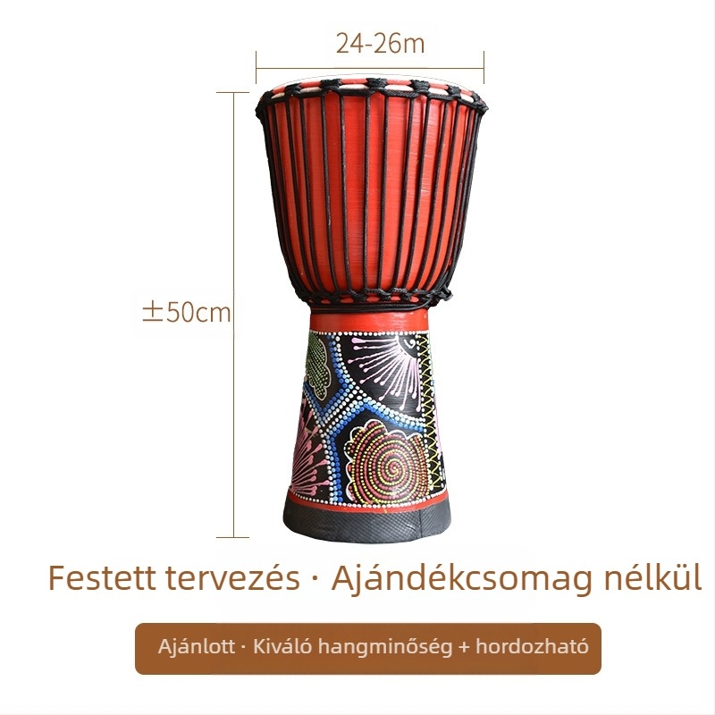 TMAX kézi dob, cseresznyefából, modell 0002132, kartoncsomagolás.