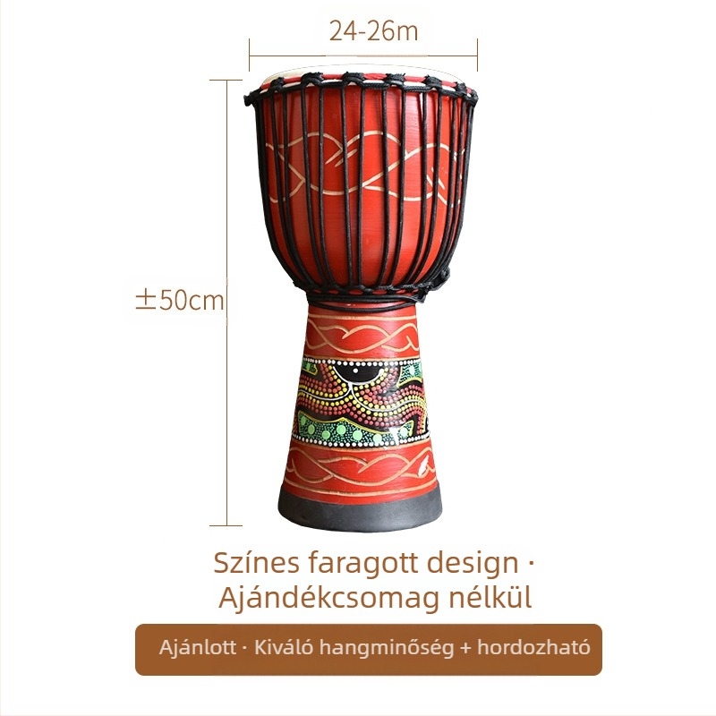 TMAX kézi dob, cseresznyefából, modell 0002132, kartoncsomagolás.