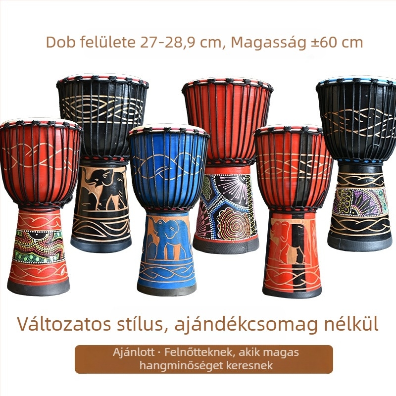 TMAX kézi dob, cseresznyefából, modell 0002132, kartoncsomagolás.