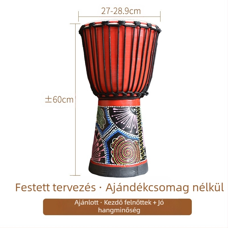 TMAX kézi dob, cseresznyefából, modell 0002132, kartoncsomagolás.