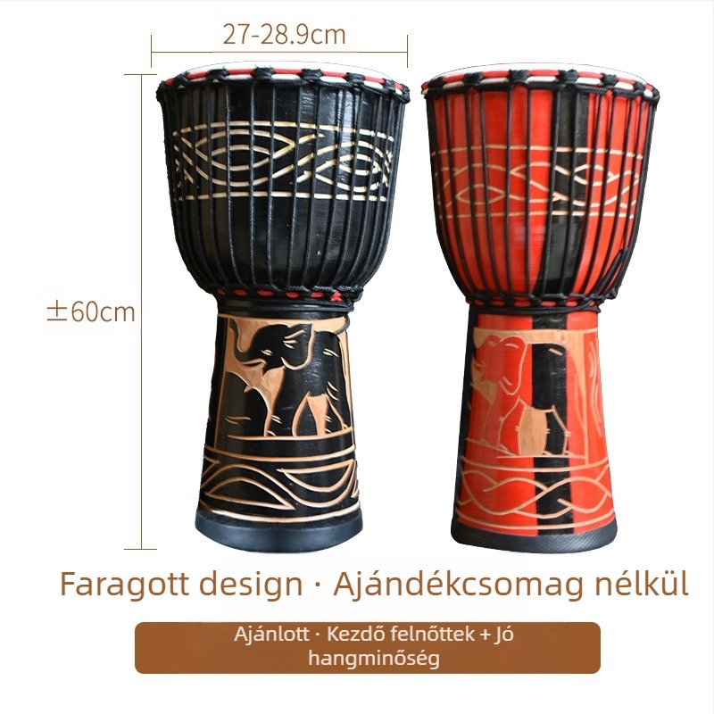 TMAX kézi dob, cseresznyefából, modell 0002132, kartoncsomagolás.