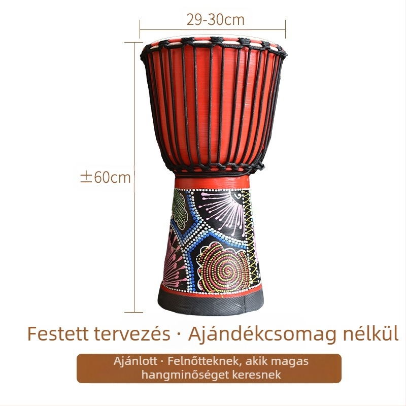 TMAX kézi dob, cseresznyefából, modell 0002132, kartoncsomagolás.
