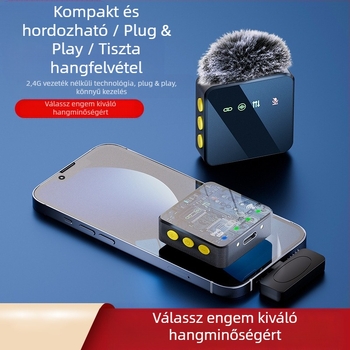 H12 Lavalier mikrofon élő adásokhoz és interjúkhoz, 20 Hz–20 kHz frekvenciasáv, SNR ≥70 dB, üzemidő 3–6 óra