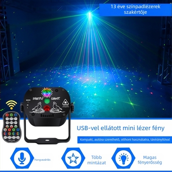 Mini lézerfény MN-R60 LED+lézer 5V IP20 beltérre