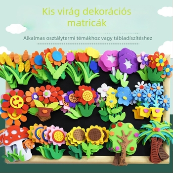5 darab EVA falmatrica – 3D mintás növények és virágok, óvodai osztály dekorációhoz
