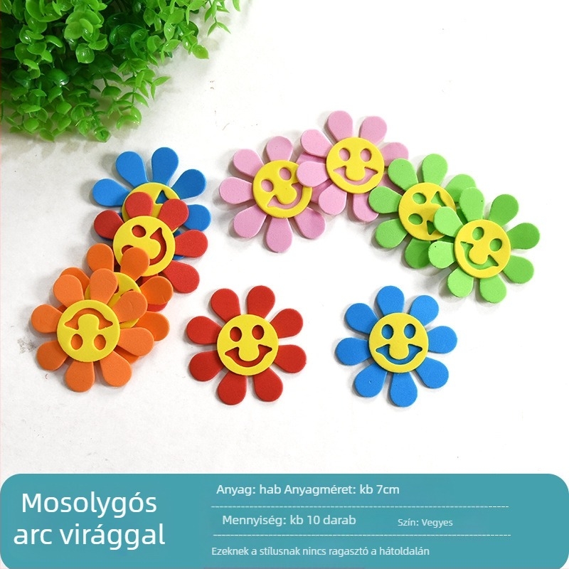 5 darab EVA falmatrica – 3D mintás növények és virágok, óvodai osztály dekorációhoz