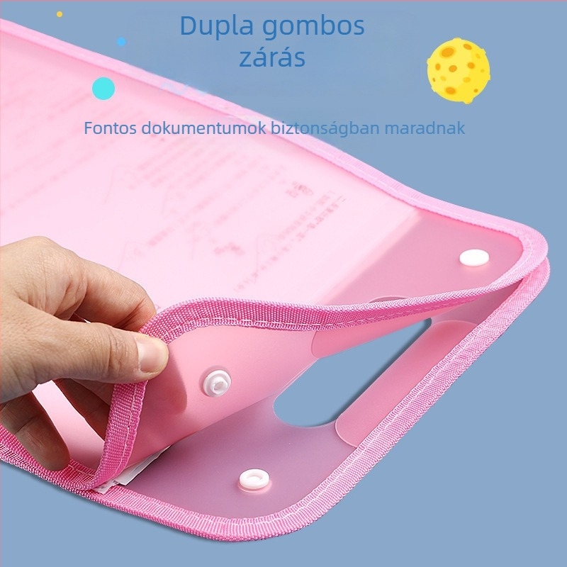 A4-es akordion mappa rendező, 13 rekesz, környezetbarát PP, modell 007, anyagvastagság 70 mm