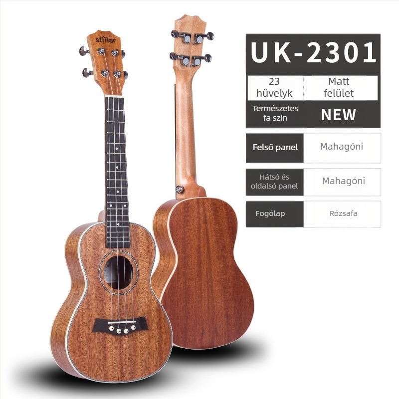 Ukulele Stiller 2301, származás Guizhou, Kína; csomagolás: egyenként kartondobozban csomagolva; alkalmas hangszerként