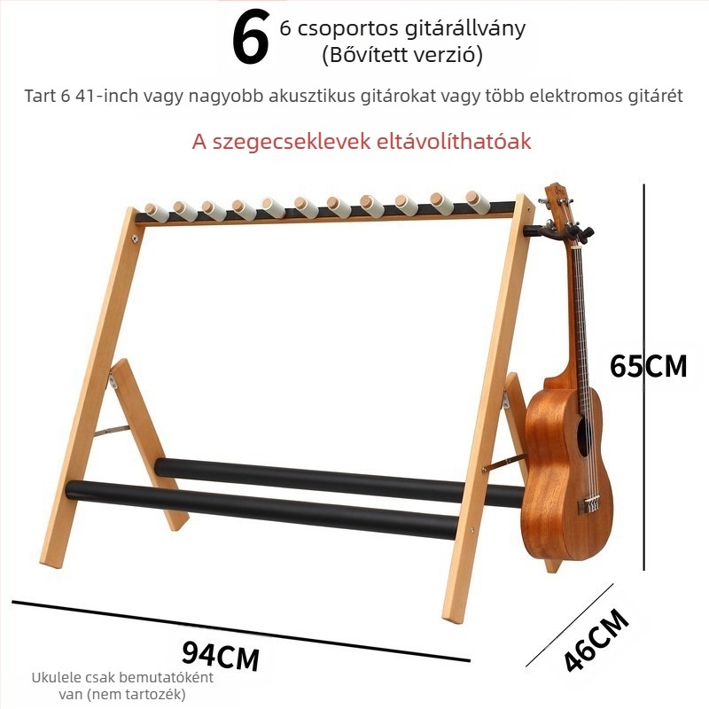 PURM Gitárállvány – többcsoportos, többfejű, függőleges állvány több sornyi és több pozíciós állvánnyal akusztikus, elektromos és basszusgitárokhoz