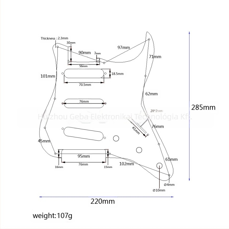 PVC védőelem hangszerhez – Modellek GSSS31, GSSS32, GSSS33, GSSS34, GSSS35, GSSS36, GSSS37 – Csomagolás: műanyag zacskó