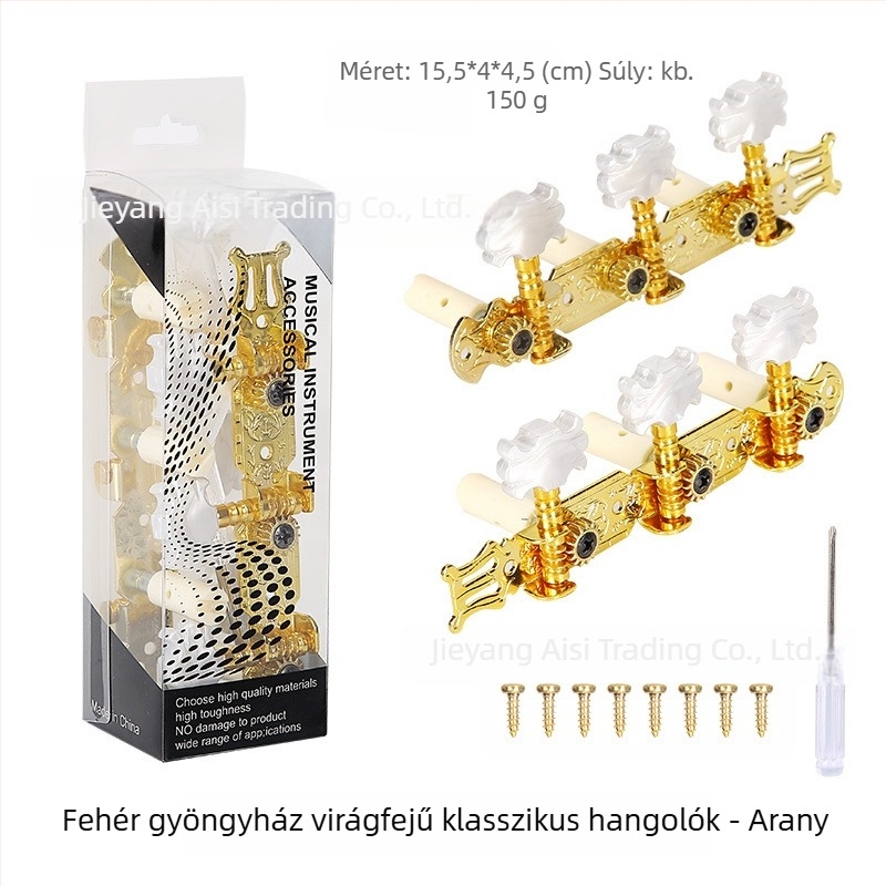 Klasszikus gitár hangoló gombok — fém és műanyag, márka Xirte, modell Open tuning knobs
