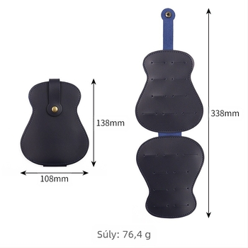 Gitárpengető tároló tok, nagy kapacitású, PU anyagú, modell 1349, egyedi csomagolás, hangszeres felhasználásra