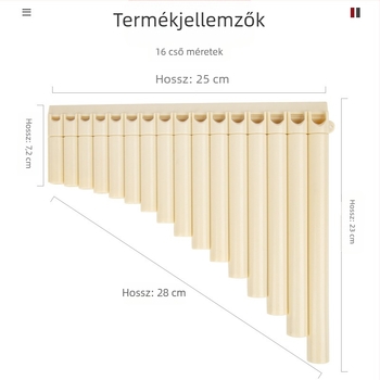 Műanyag panflóta, 16/18 cső, C-dúr, kezdőknek, táskával