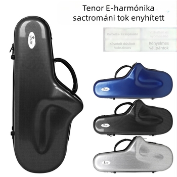 ND260 saxofon tároló doboz – üveg- és acélból készült konstrukció; tartalmaz fedőt, táskát és tokot.