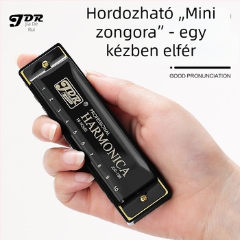 JDR/Jade Rui Blues-harmonika, 10 furat, kulcs C, modell JDR-10, diatonikus blues hangszer