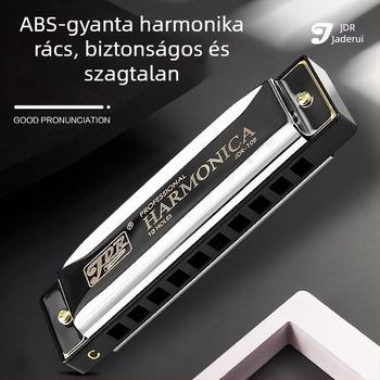 JDR/Jade Rui Blues-harmonika, 10 furat, kulcs C, modell JDR-10, diatonikus blues hangszer