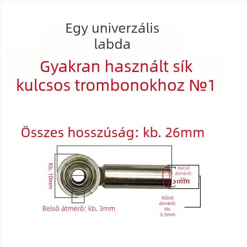 Zenei hangszer mandrel rögzített csavarokkal, univerzális csuklóval és gömbcsuklóval