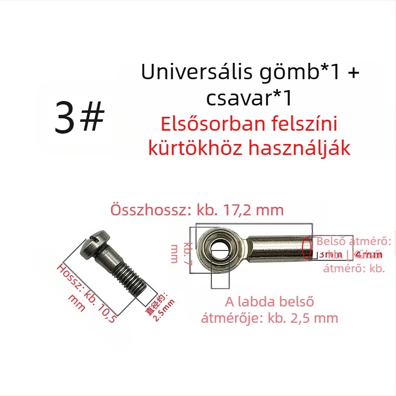 Zenei hangszer mandrel rögzített csavarokkal, univerzális csuklóval és gömbcsuklóval