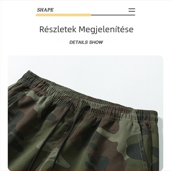 Női mindennapi camouflage nadrág, tavasz 2024, széles trombita sziluett, chenille-spandex keverék, fő anyag tartalma <30%