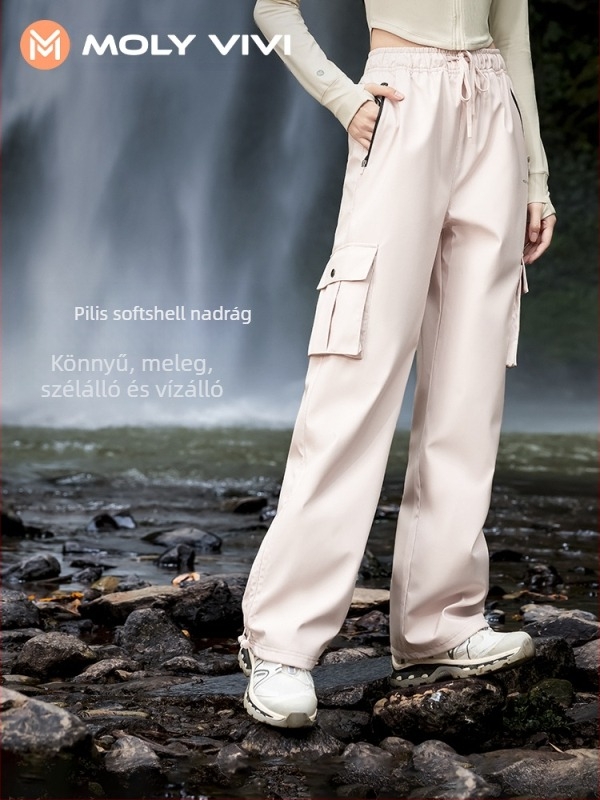 MOLYVIVI női softshell nadrág – szélvédett, poliészter anyagból, tél és ősz használatra, túrázás és hegymászás
